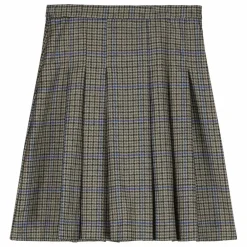 Jupe Midi Carreaux Laine | Gris