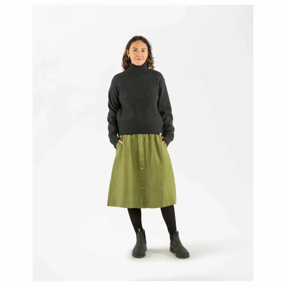 Jupe Midi Lin | Vert olive