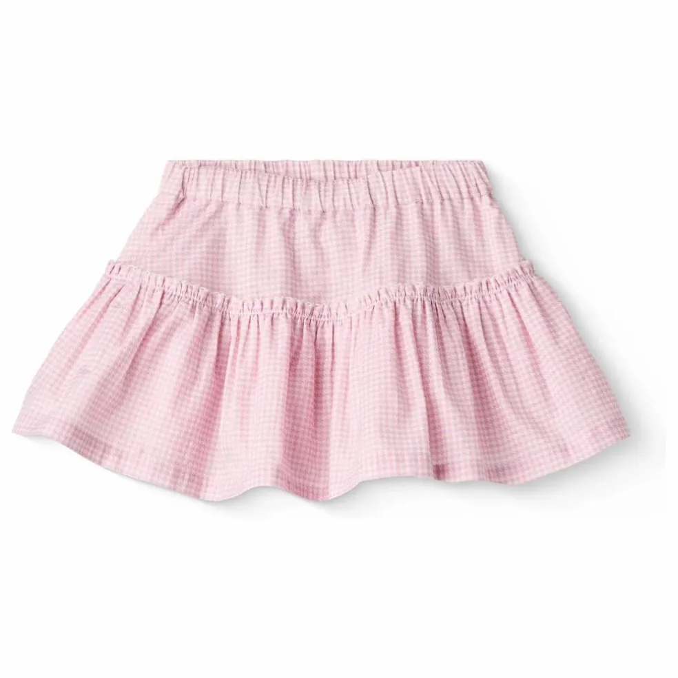 Jupe Pied-de-poule Coton Bio | Rose