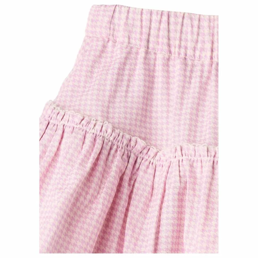 Jupe Pied-de-poule Coton Bio | Rose