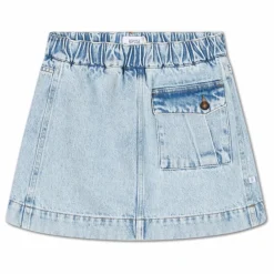 Jupe Poches Coton Bio | Denim clair