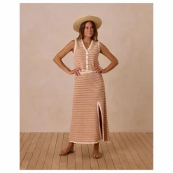 Jupe Rayure Maille | Rose