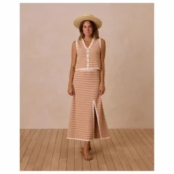 Jupe Rayure Maille | Rose