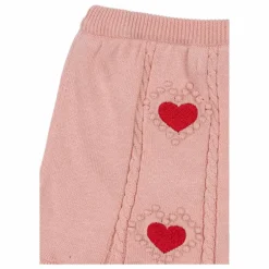 Jupe Soleil Coeurs Maille Coton Bio | Rose pâle