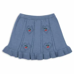 Jupe Soleil Maille Coton Bio | Bleu