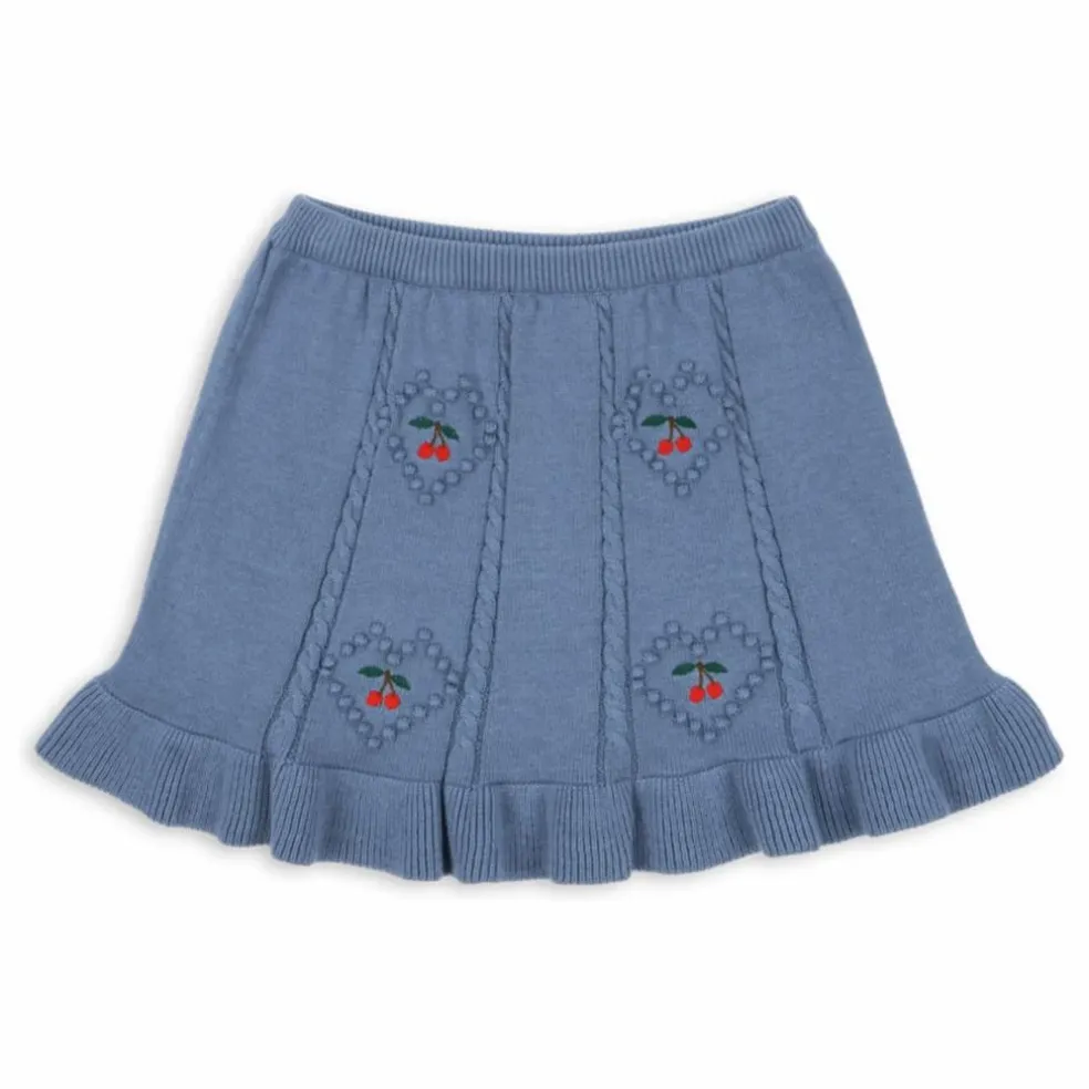 Jupe Soleil Maille Coton Bio | Bleu