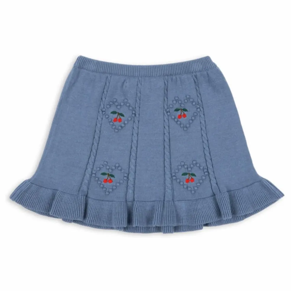 Jupe Soleil Maille Coton Bio | Bleu