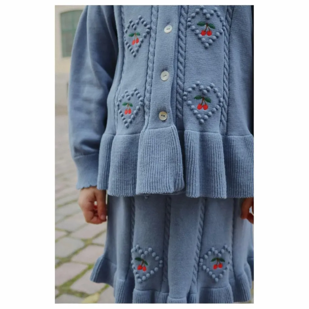 Jupe Soleil Maille Coton Bio | Bleu