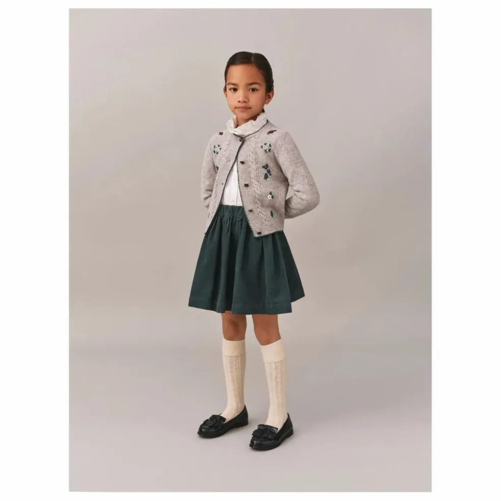 Jupe Suzon Velours Coton Bio | Vert foncé