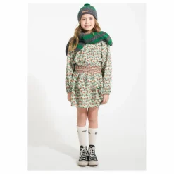 Jupe Volants Carreaux Fleurs | Vert