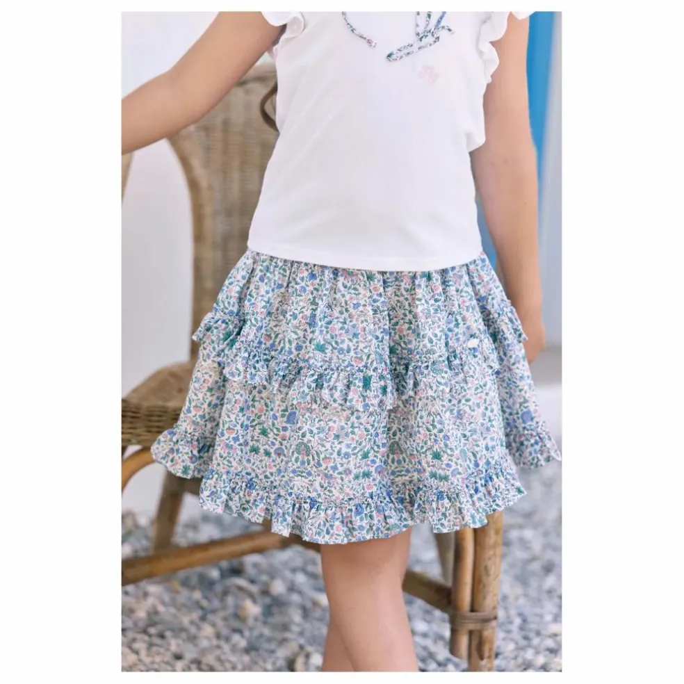 Jupe Volants Liberty | Blanc