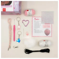 Kit de charms en crochet - Glam Pink