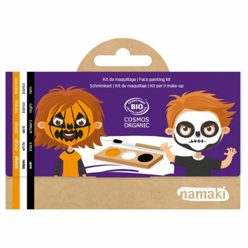 Kit de maquillage 3 fards Citrouille & Squelette | Orange