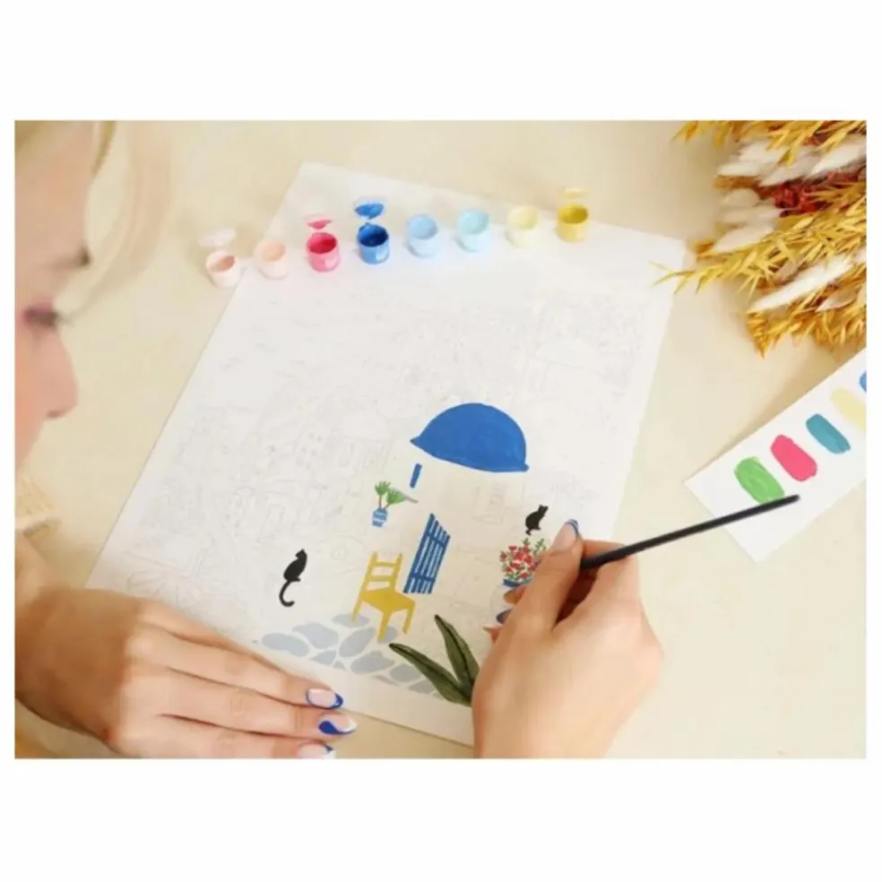 Kit de peinture au numéro - Santorini par Maja Tomljanovic