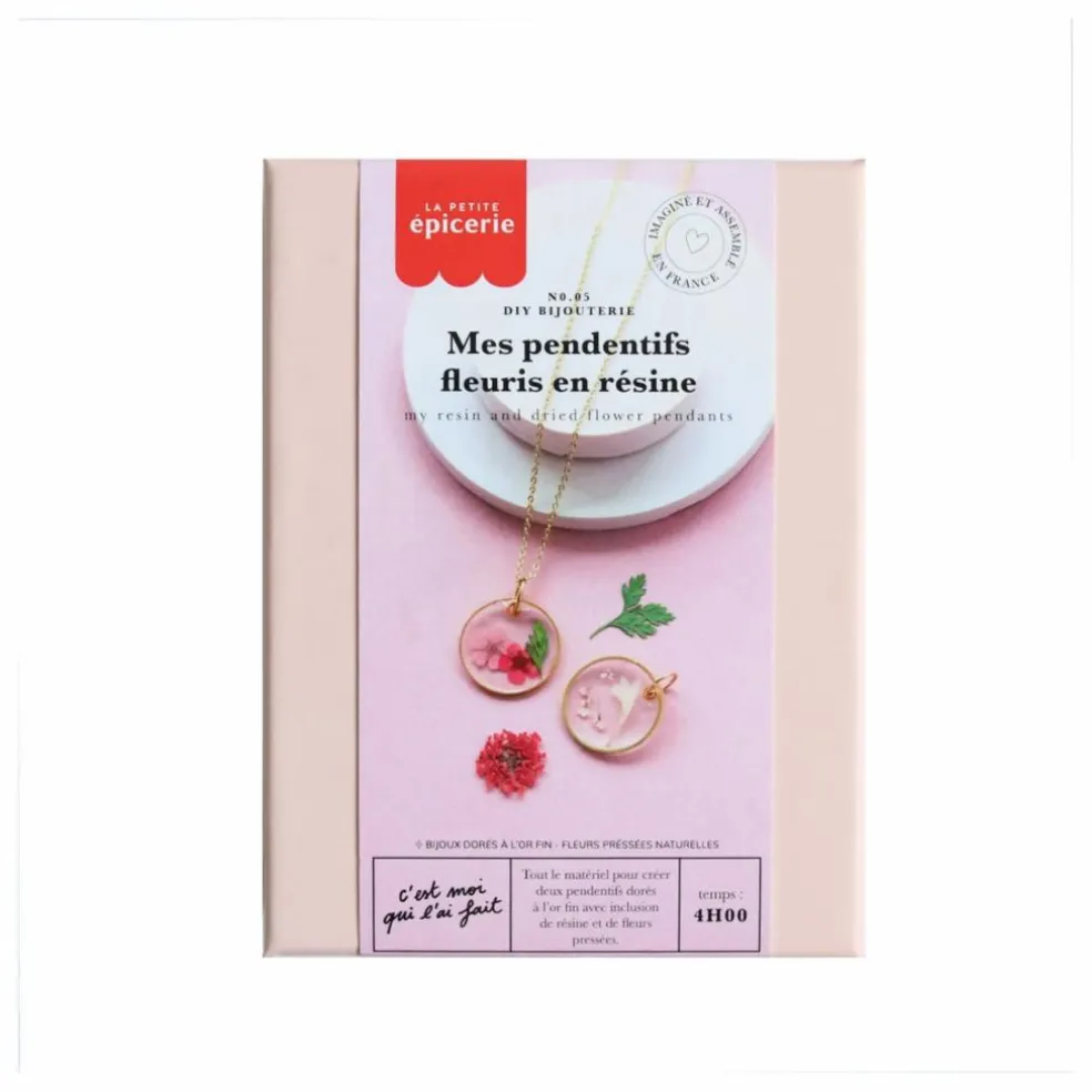 Kit DIY - Mes pendentifs fleuris en résine