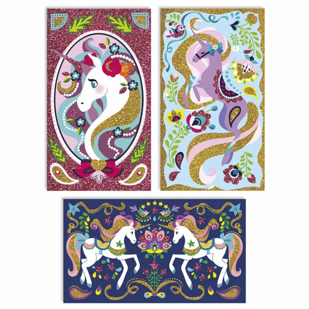 Kit pour dessins pailletés Licornes - Janod x Hachette