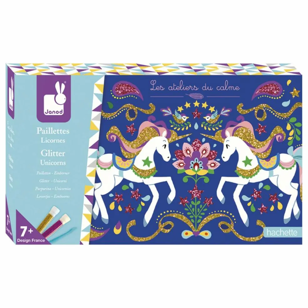 Kit pour dessins pailletés Licornes - Janod x Hachette