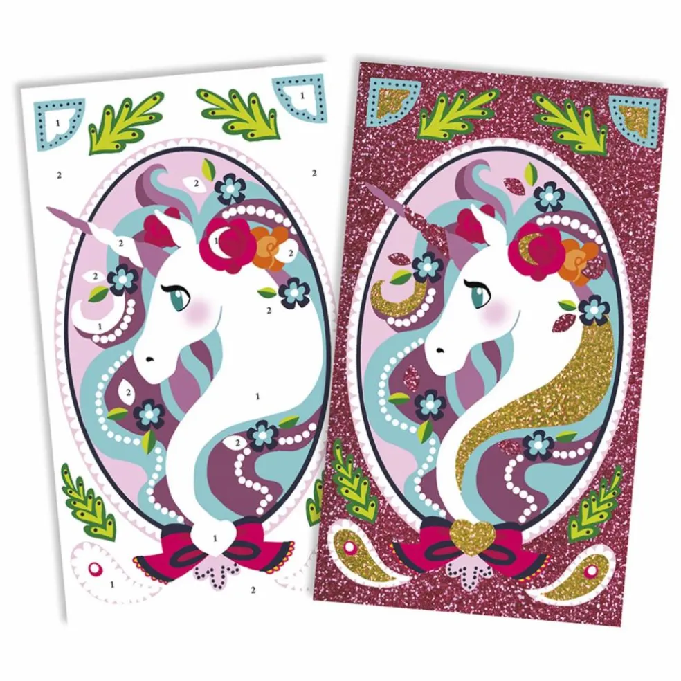 Kit pour dessins pailletés Licornes - Janod x Hachette