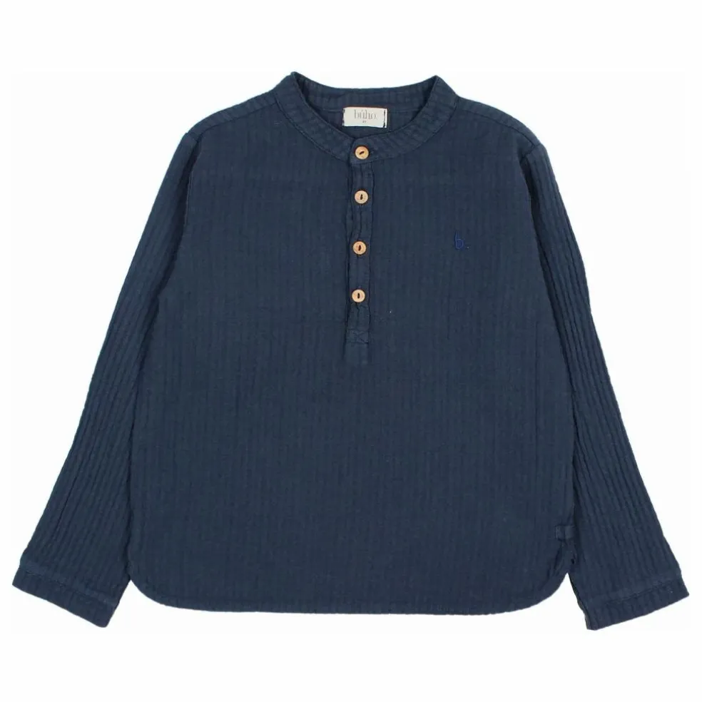 Kurta Gaze de Coton | Bleu marine