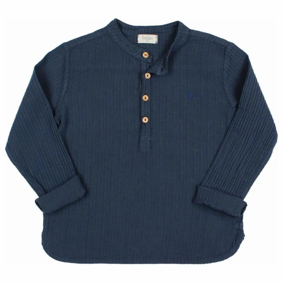 Kurta Gaze de Coton | Bleu marine
