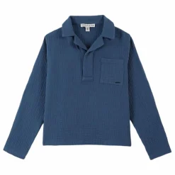 Kurta Moustache Gaze de Coton | Bleu