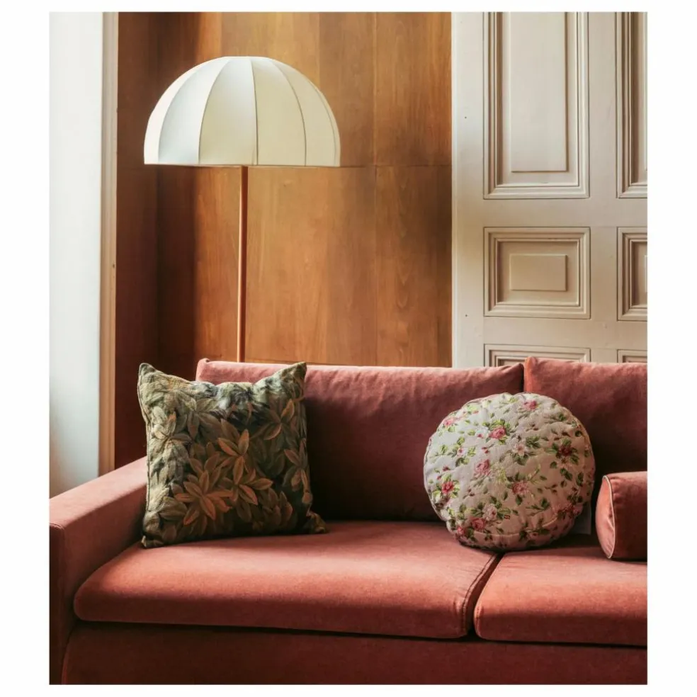 Lampadaire Duomo pied en cuir cognac | Crème