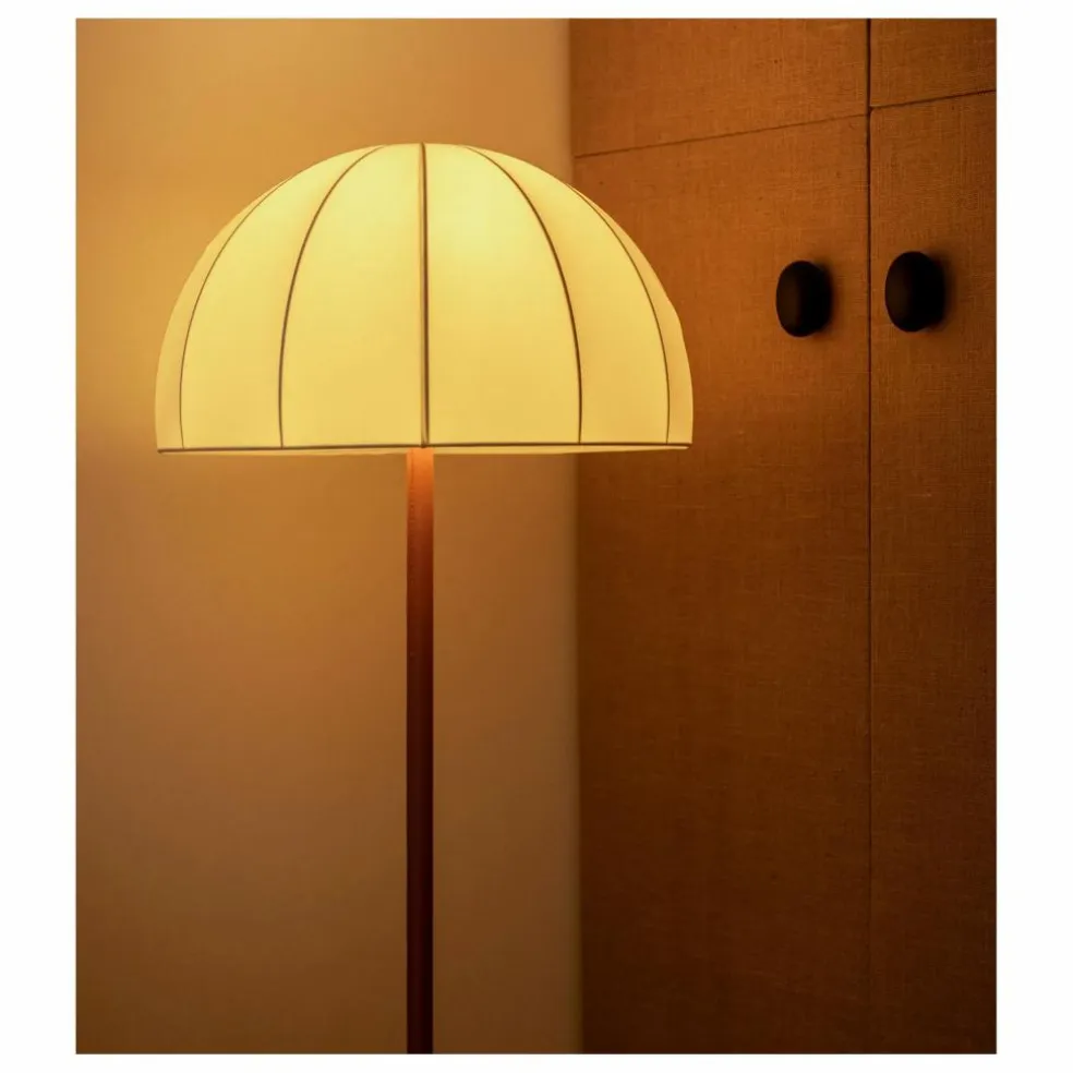 Lampadaire Duomo pied en cuir cognac | Crème