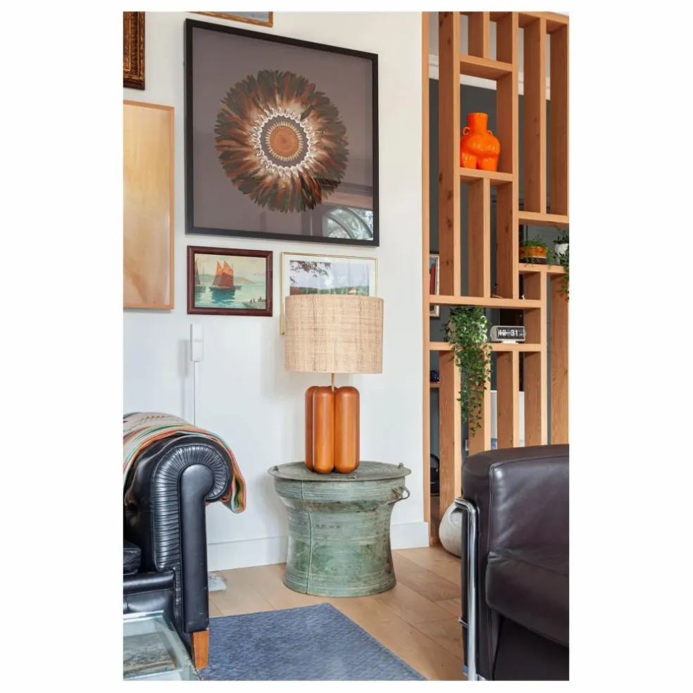 Lampe à poser abat-jour en raphia Charlotte | Naturel