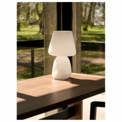 Lampe à poser Apollo en verre opalin | Blanc