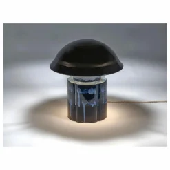 Lampe à poser en grès John, Anita Le Grelle | Bleu marine