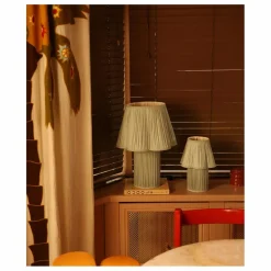 Lampe à poser en soie Myra | Sauge