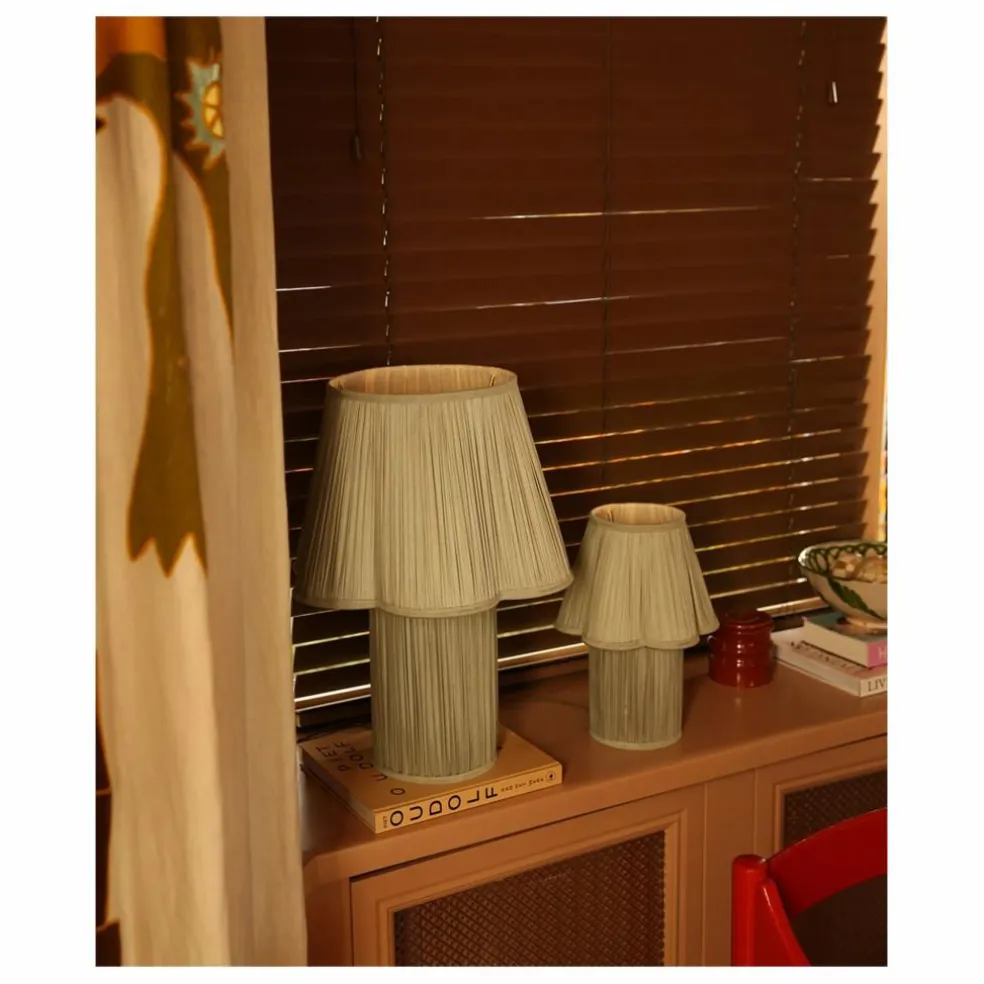 Lampe à poser en soie Myra | Sauge