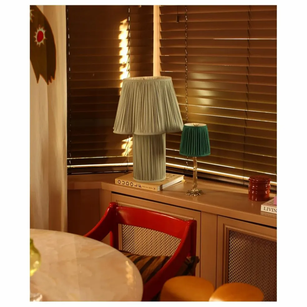 Lampe à poser en soie Myra | Sauge