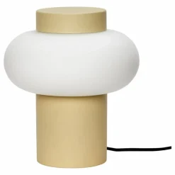 Lampe à poser en verre et métal | Jaune pâle