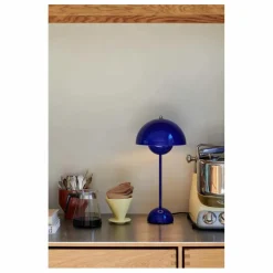 Lampe à poser Flowerpot VP3, Verner Panton, 1969 | Bleu