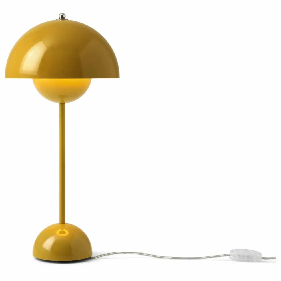 Lampe à poser Flowerpot VP3, Verner Panton, 1969 | Jaune moutarde