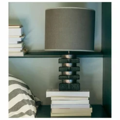 Lampe à poser Marta en verre et tissu texturé | Vert émeraude