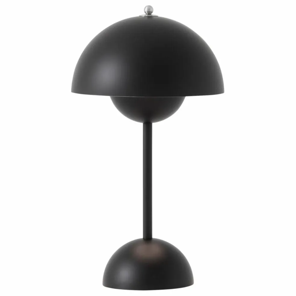 Lampe à poser portative Flowerpot VP9, Verner Panton | Noir mat