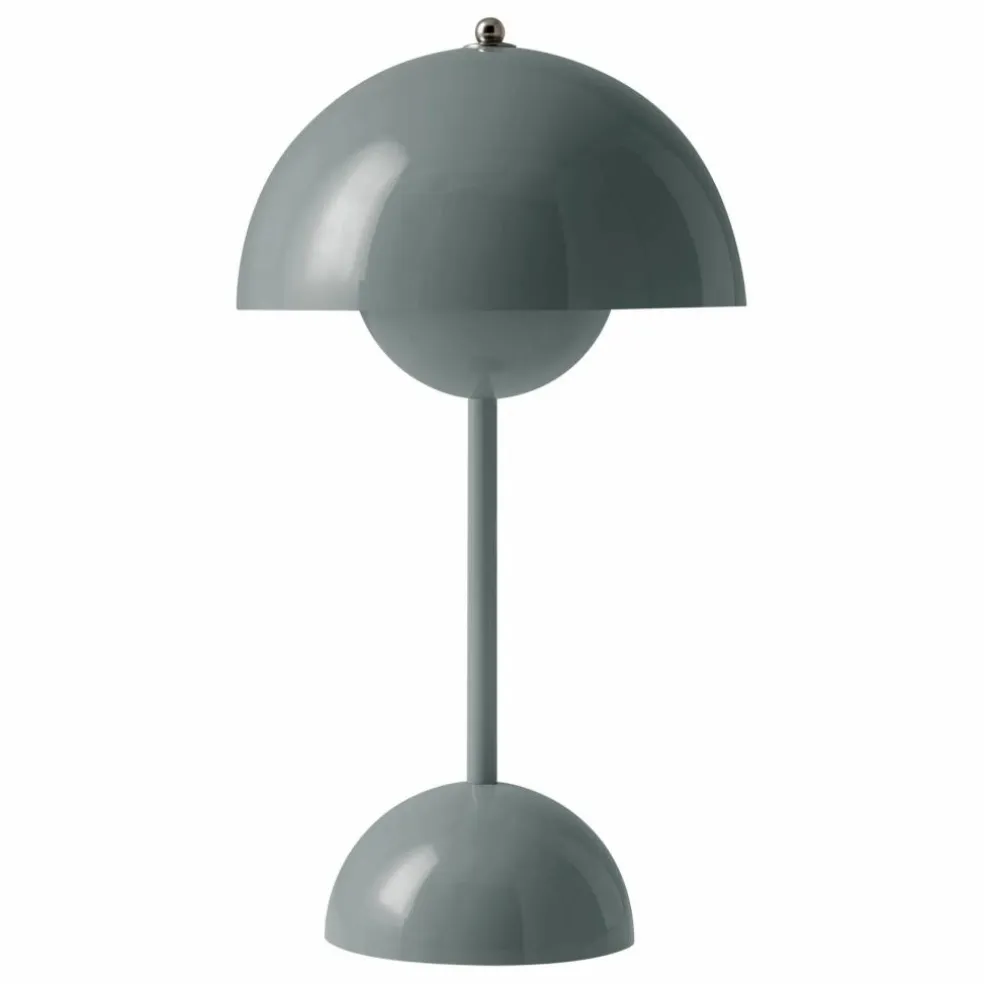 Lampe à poser portative Flowerpot VP9, Verner Panton | Bleu gris
