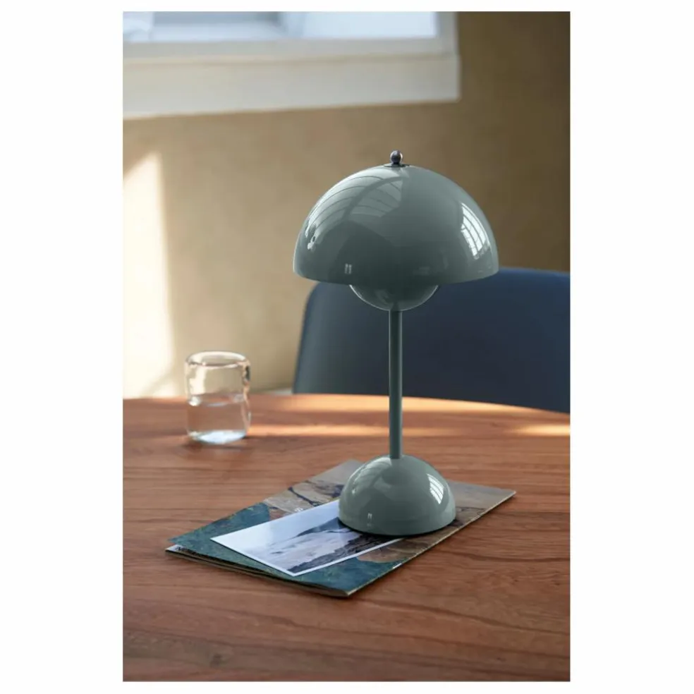 Lampe à poser portative Flowerpot VP9, Verner Panton | Bleu gris