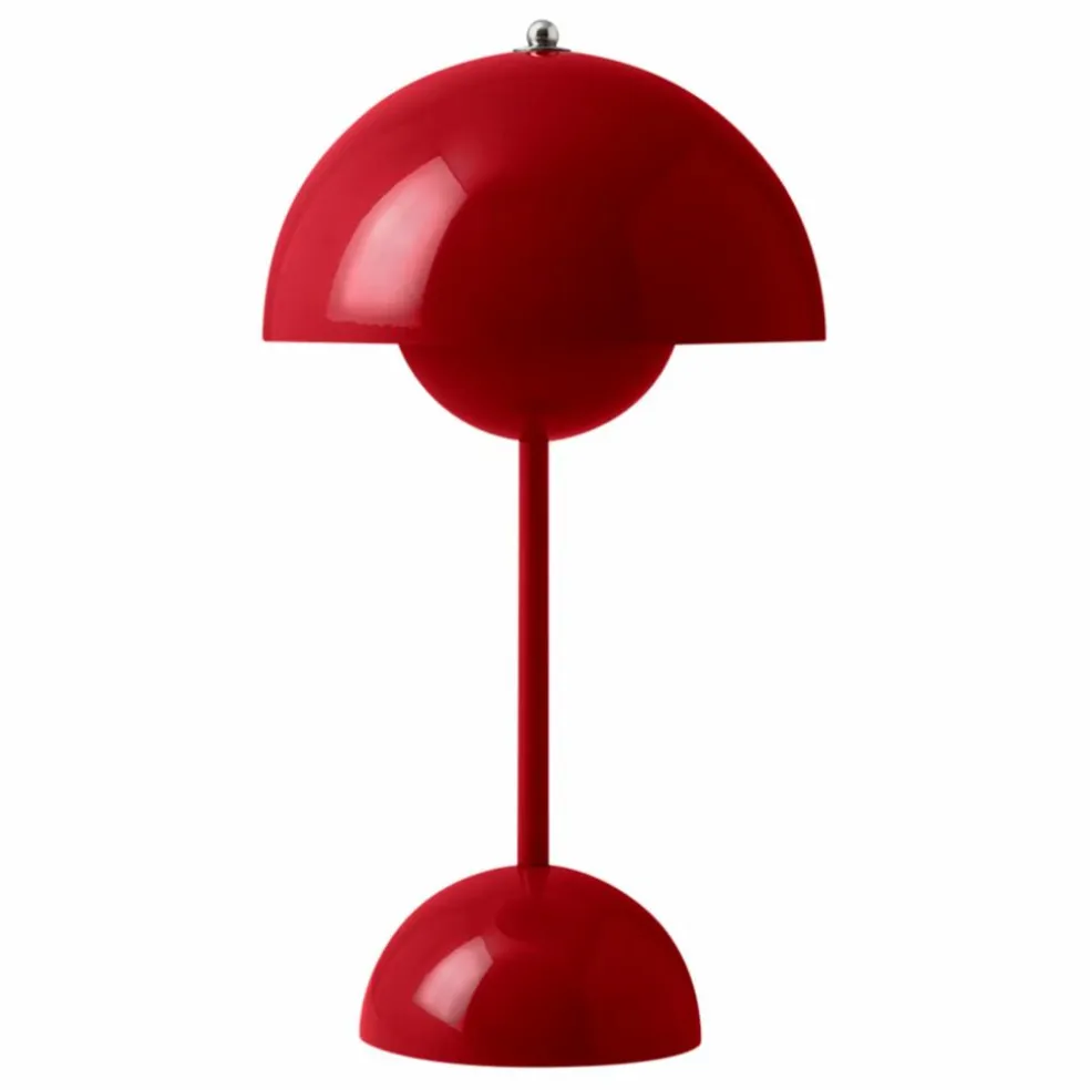 Lampe à poser portative Flowerpot VP9, Verner Panton | Rouge vermillon