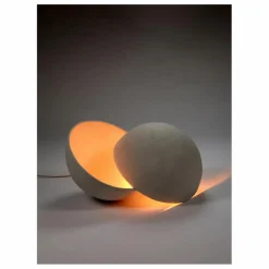 Lampe Earth ronde en papier maché | Blanc