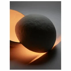 Lampe Earth ronde en papier maché | Blanc