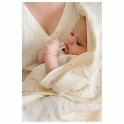 Lange d'emmaillotage Ribbon en coton bio | Ecru