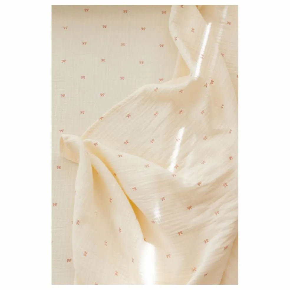 Lange d'emmaillotage Ribbon en coton bio | Ecru