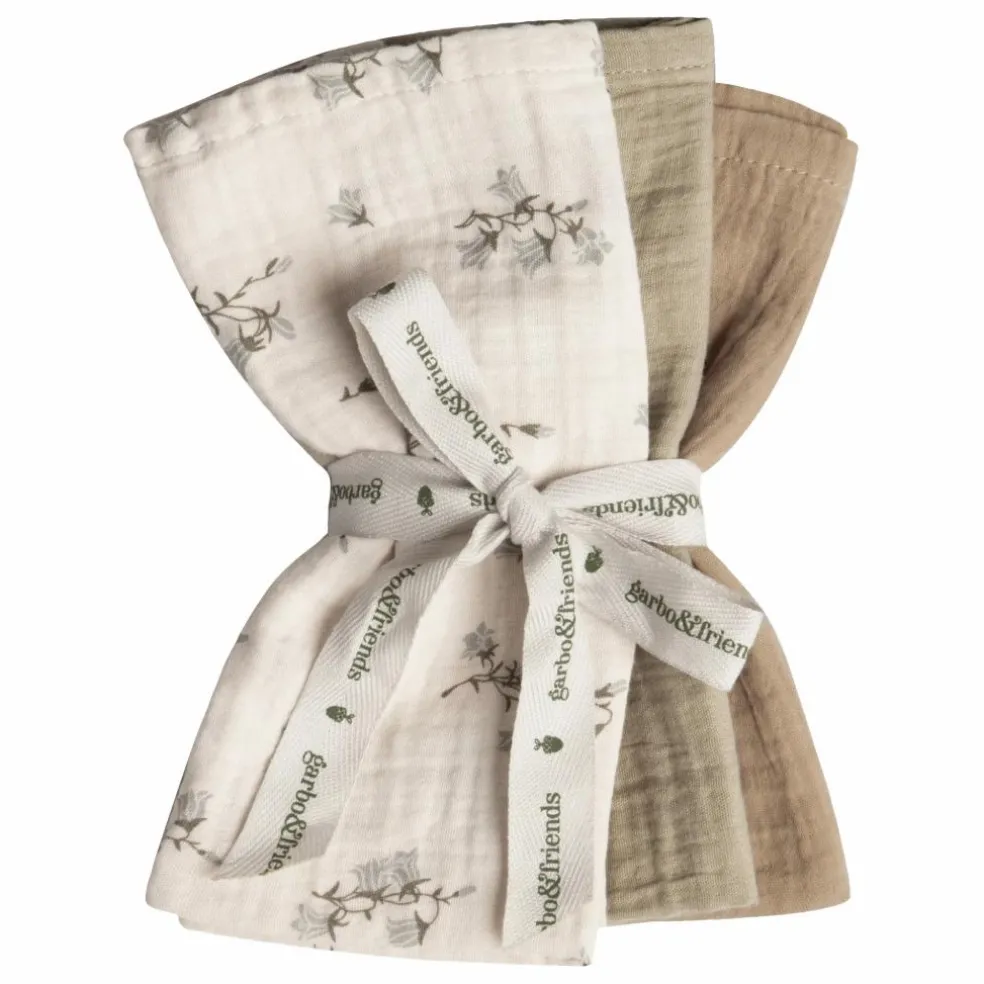Langes en gaze de coton Bluebell - Set de 3 | Crème
