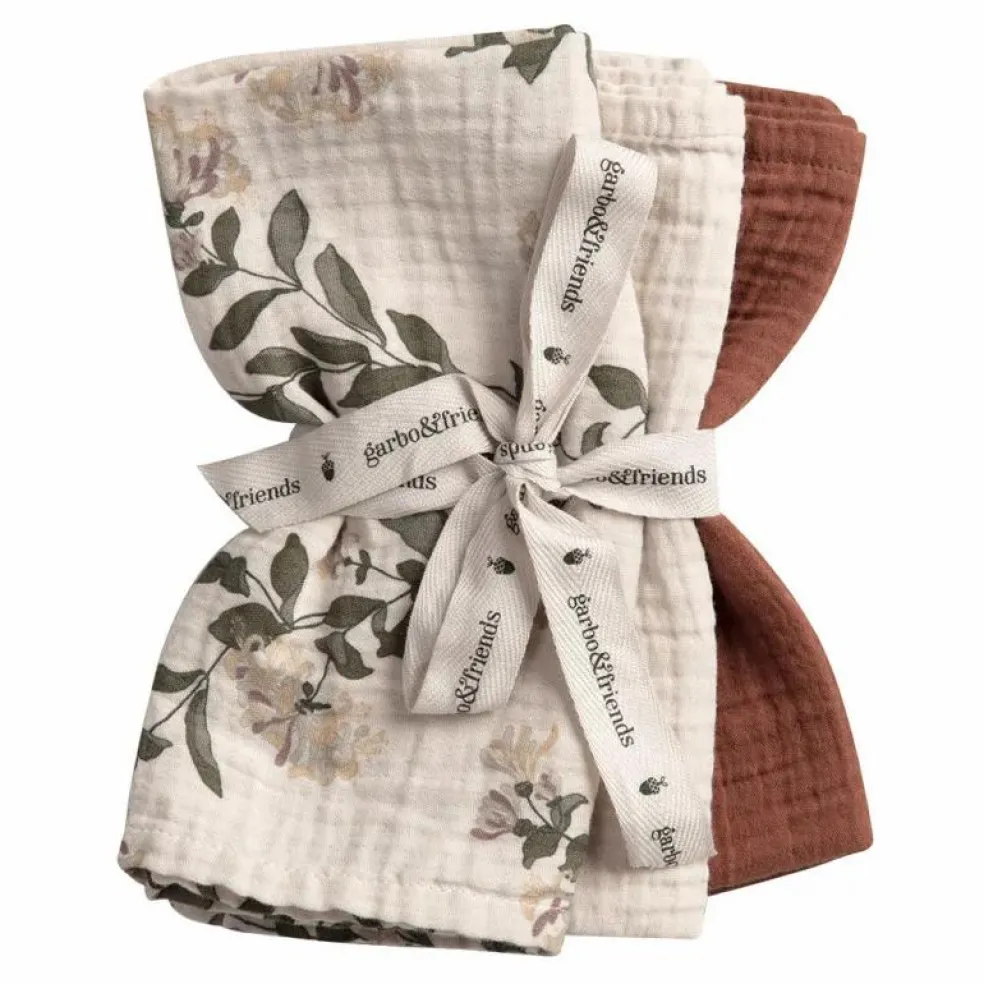 Langes Honeysuckle en mousseline de coton - Set de 3 | Ecru