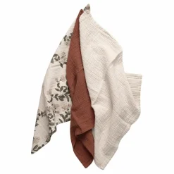 Langes Honeysuckle en mousseline de coton - Set de 3 | Ecru