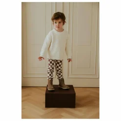 Legging Carreaux Coton Bio | Mauve