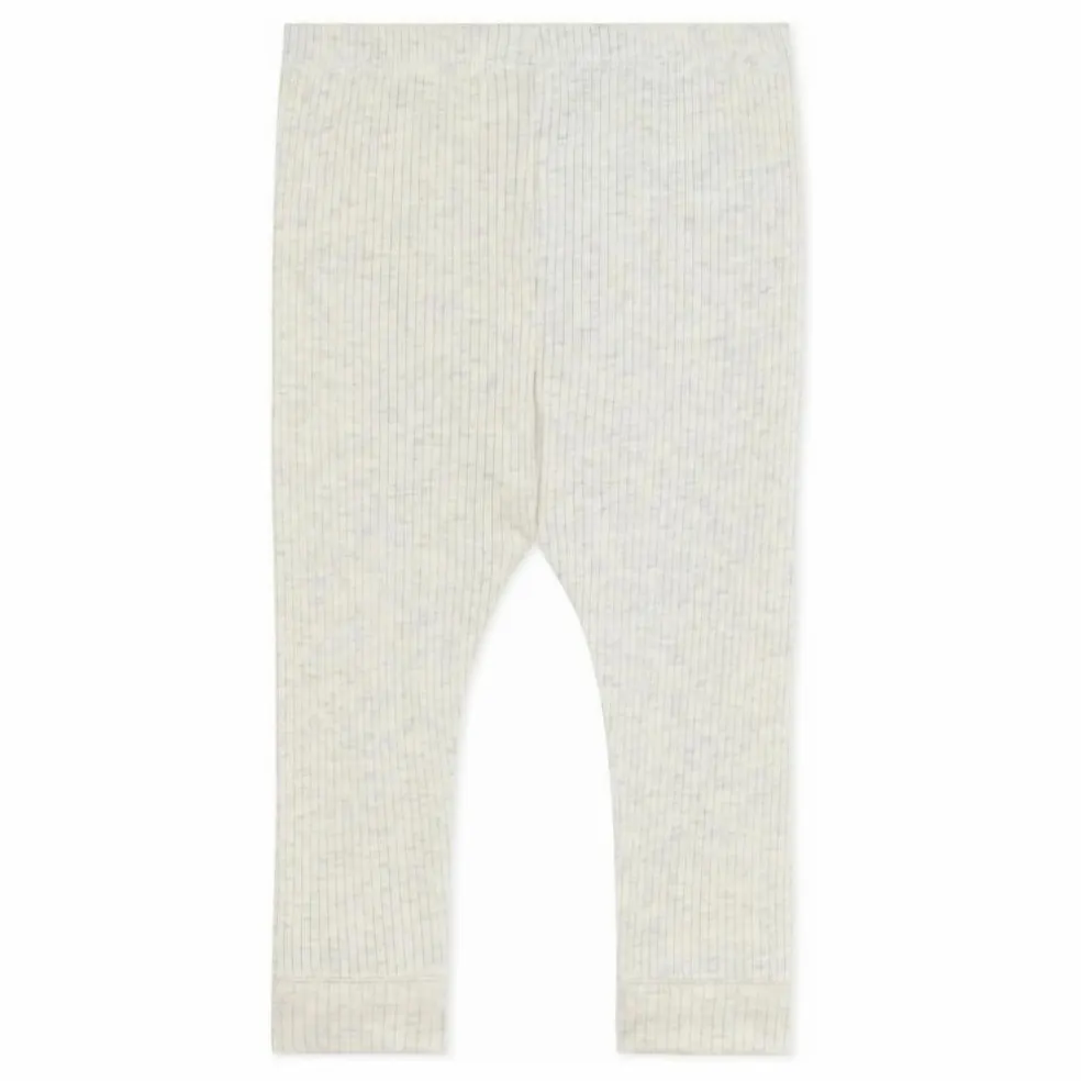 Legging Côtelé Logo | Beige chiné